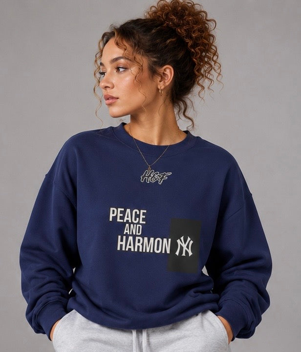 H&F Women's 'Peace&Harmony' Patched Sweatshirt