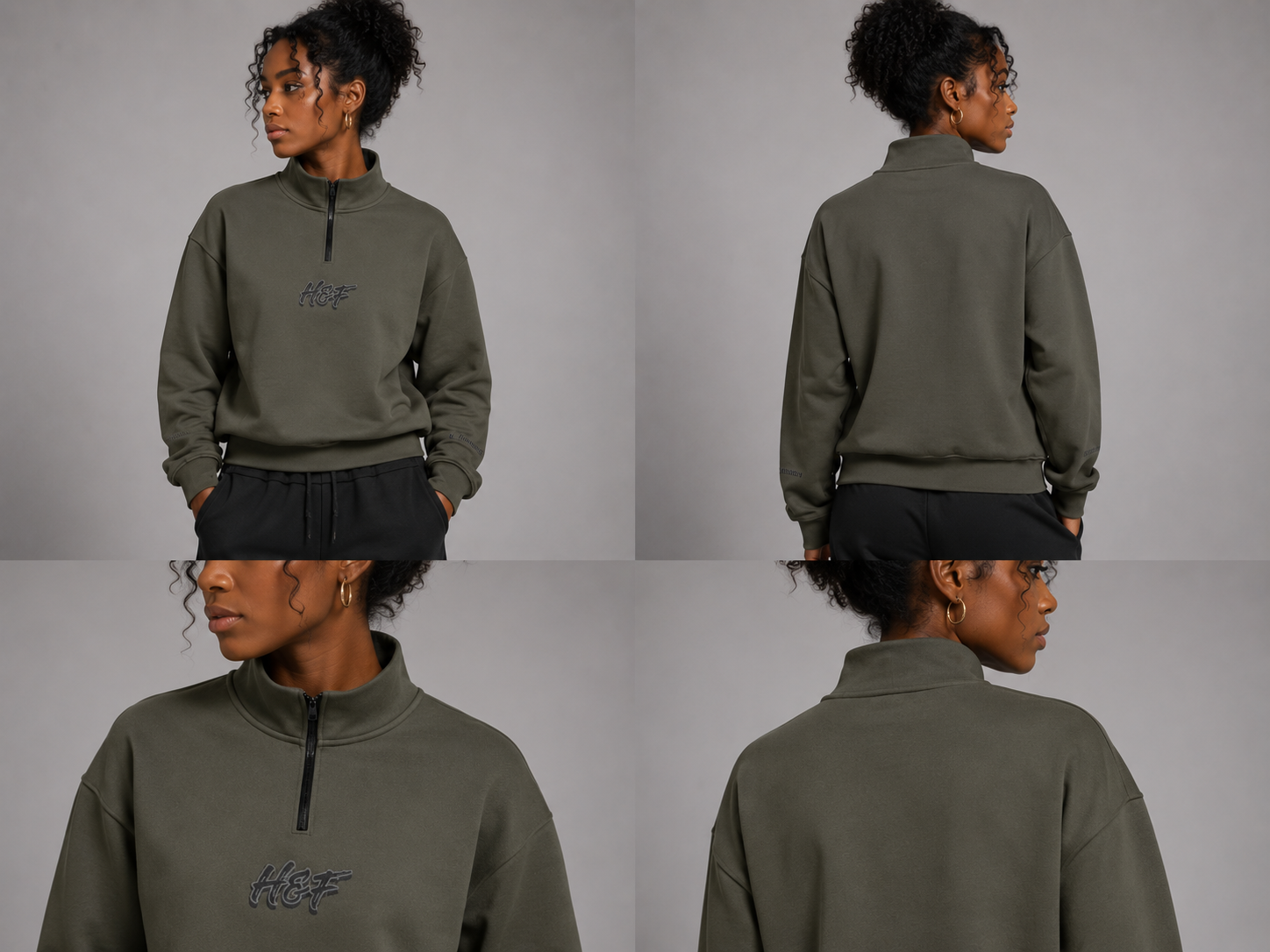 H&F Logo Quarter Zip Sweatshirt